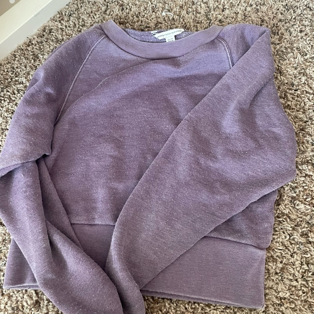 american eagle cropped crew